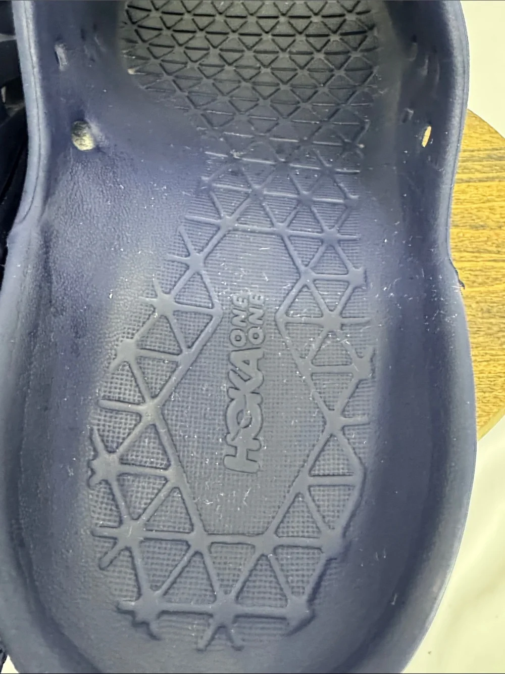 Hoka Mens ORA Recovery Slides Sandals in Navy w/ Light Blue, sz 10